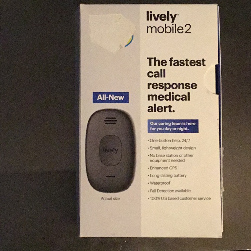 Lively Mobile2 Medical Alert Device 24/7 Emergency Help ~ FAST Call response NEW